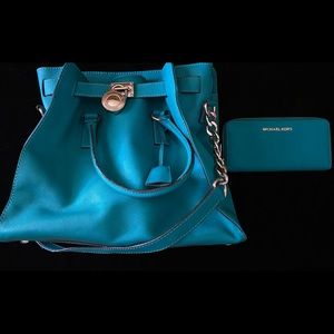 Michael Kors Saffiano leather tote and wallet.